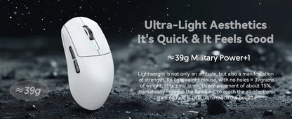 Attack Shark R6 Lightweight Wireless Gaming Mouse, PAW3950MAX Sensor, 8KHz Polling Rate, Tri-Mode Bluetooth Gaming Mouse for PC & Laptop