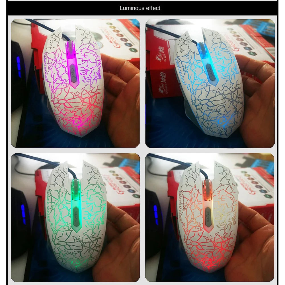 Ratón gaming con cable USB de 2400 DPI, ratón gaming profesional con retroiluminación LED, ratón ergonómico para PC, portátil y MacBook