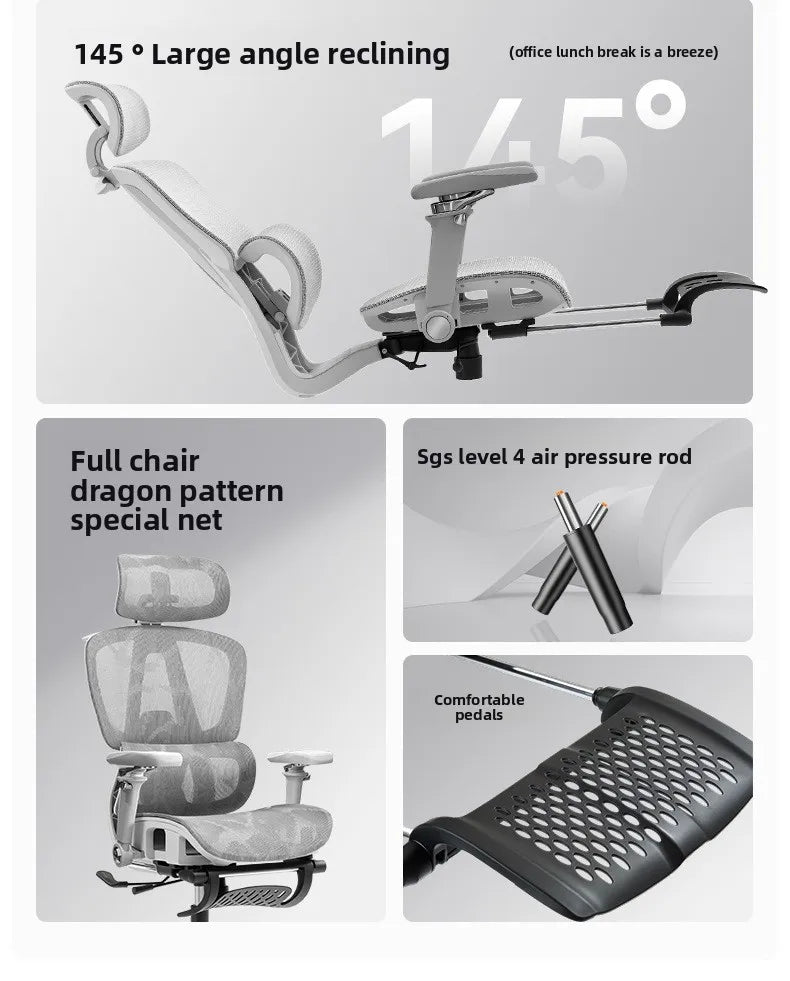 Ergonomic Office Chair with 10D Armrest, Adjustable Height Gaming Chair, Minimalist Computer Chair with Lumbar Support for Study & Work