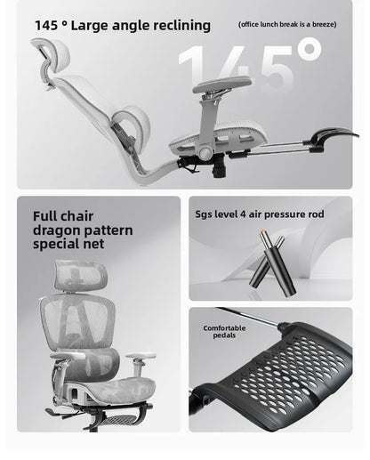 Ergonomic Office Chair with 10D Armrest, Adjustable Height Gaming Chair, Minimalist Computer Chair with Lumbar Support for Study & Work