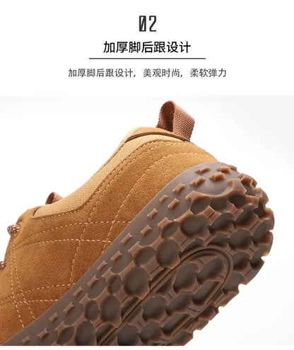 Suede Leather Shoes PU Fabric Wide Toe Shoe Anti Slip Hiking Shoe Workwear Men's Sports Shoes Women's Outdoor Walking Shoes