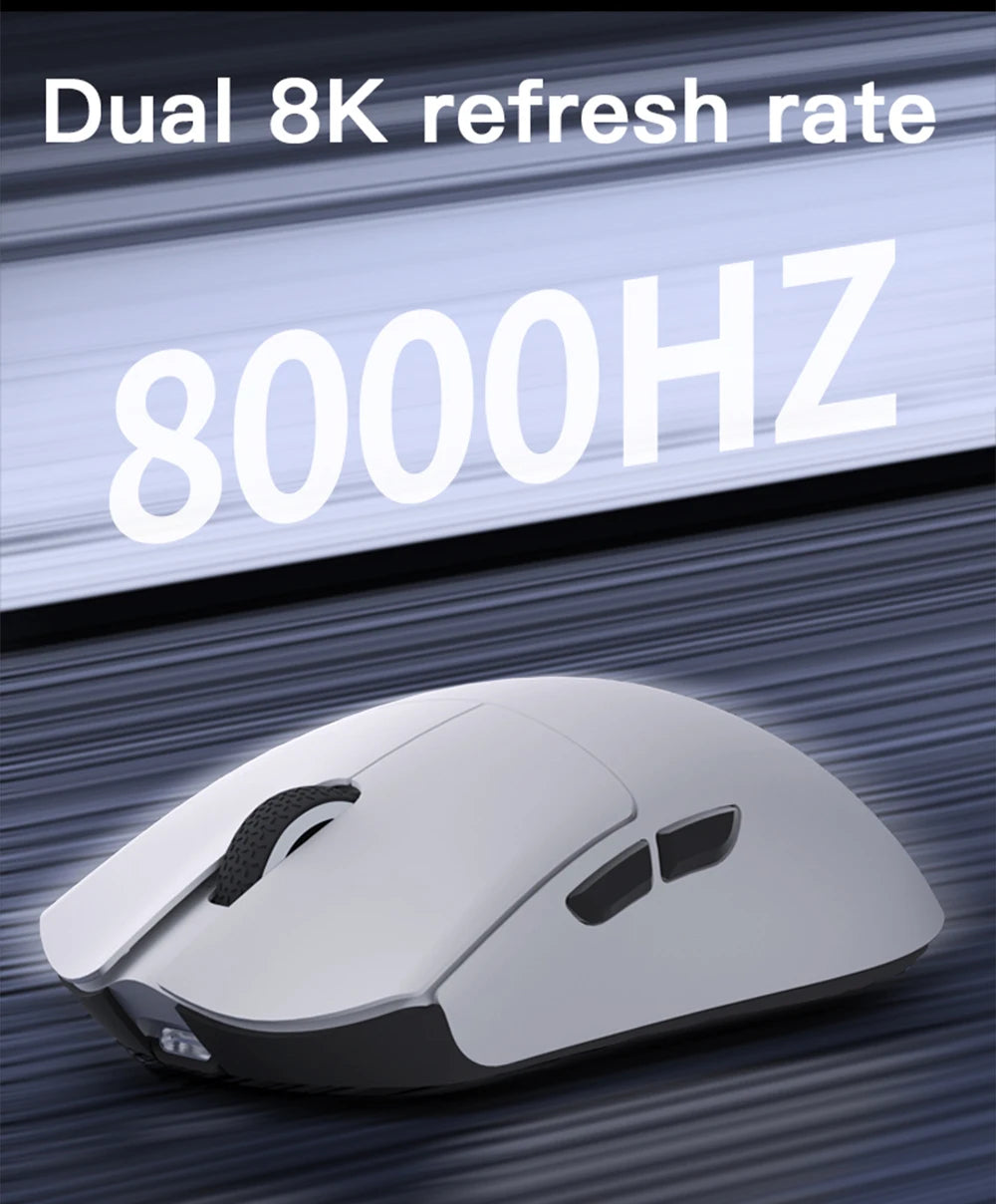 Ratón gaming Darmoshark M3 V2 Double 8K inalámbrico trimodo 26KDPI con sensor PAW3395, ratón macro para manos grandes para ordenador portátil y PC