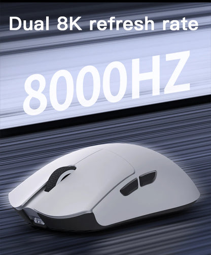 Ratón gaming Darmoshark M3 V2 Double 8K inalámbrico trimodo 26KDPI con sensor PAW3395, ratón macro para manos grandes para ordenador portátil y PC