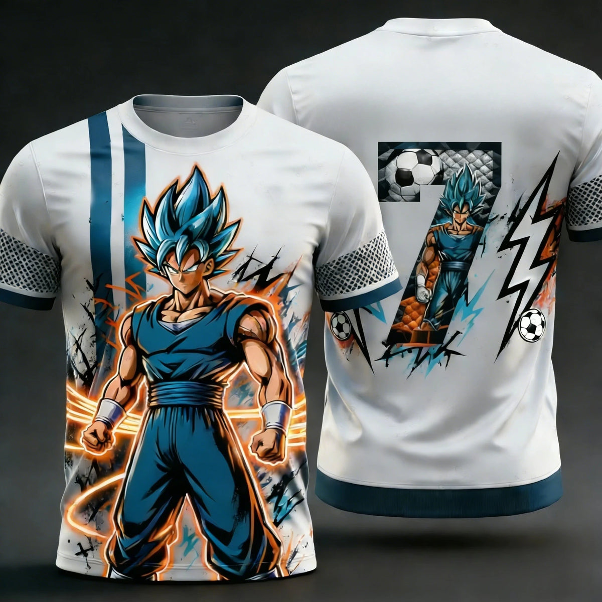 2026 Summer New Adult Men's Dragon Ball Goku 3D Printed Special Football Jersey Numbers 1 To 10 Kids Anime T-Shirt Unisex Y2k