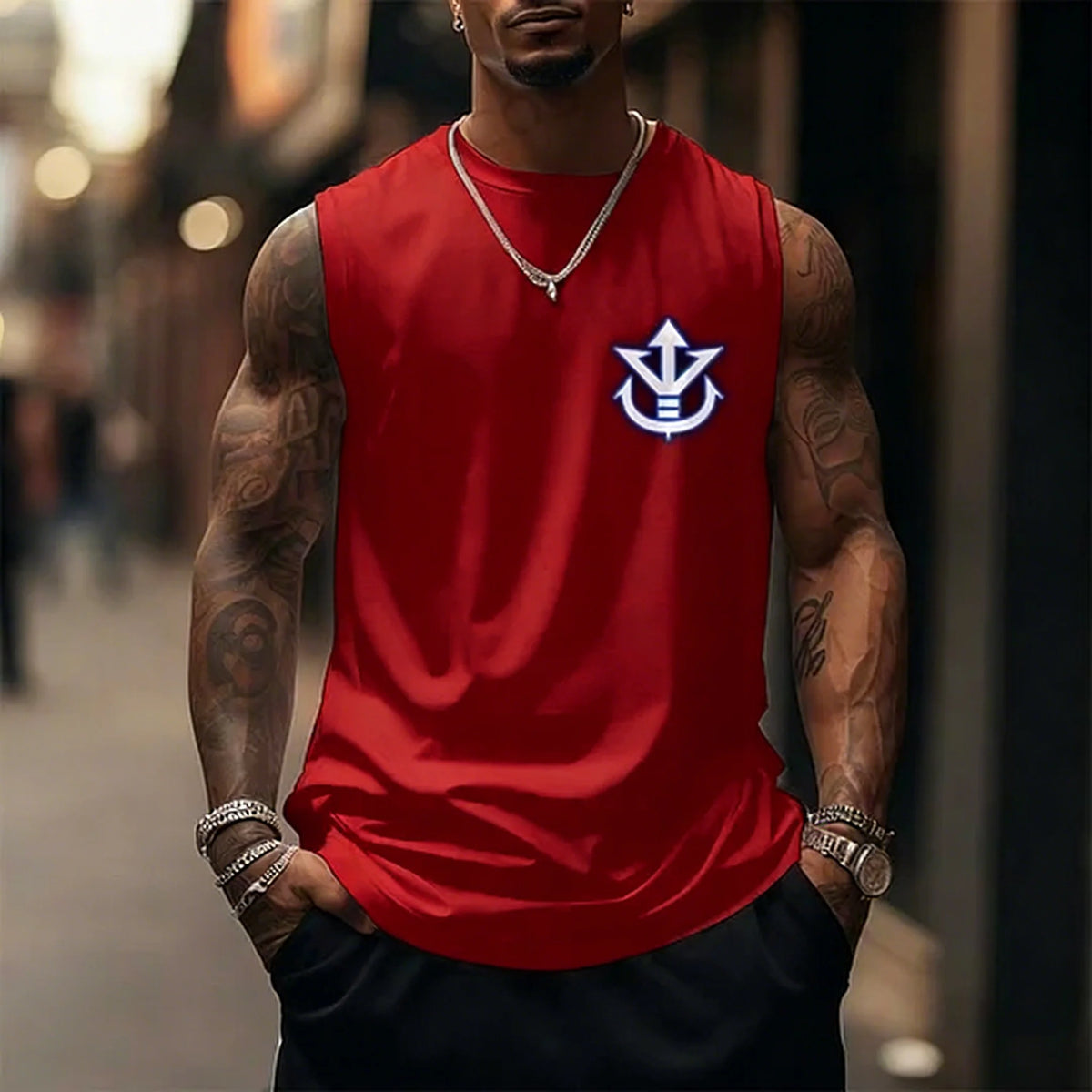 Dragon Ball Super Saiyan Sports Vest Men's and Women's Same Summer Fitness Running Street Breathable Sleeveless Top Anime Vest