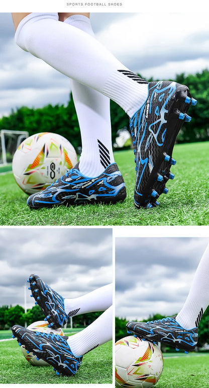 New Men Football Boots TF Sport Training Soccer Shoes Kids Ultralight Breathable Professional Sneakers Unisex Grass Cleats Match