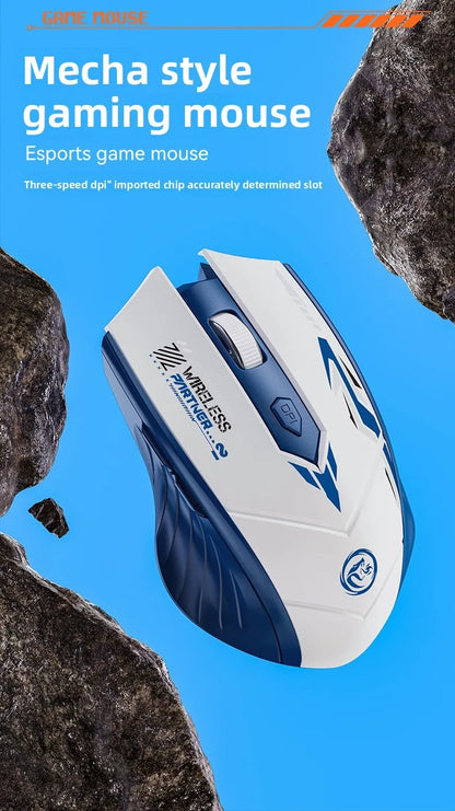 Wireless Gaming Mouse 2.4G Bluetooth Rechargeable Silent Mouse, Dual Mode Wireless Gaming Mouse with 6 Buttons, Adjustable DPI, Ergonomic Mouse for PC, Laptop & Mac