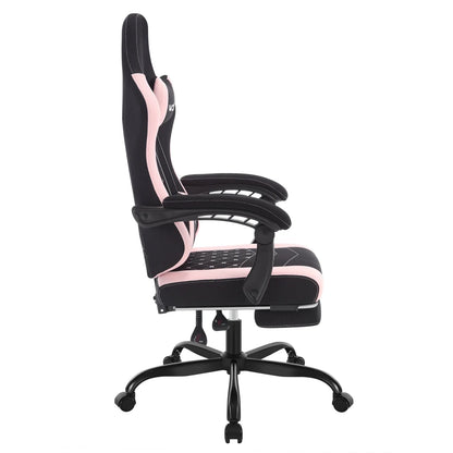Cadeira de computador giratória WOLTU com função de massagem, cadeira de escritório ergonómica com almofada e apoio para os pés, cadeira gaming ajustável em altura