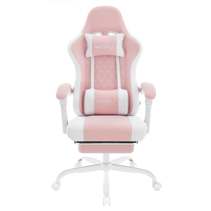 Cadeira de computador giratória WOLTU com função de massagem, cadeira de escritório ergonómica com almofada e apoio para os pés, cadeira gaming ajustável em altura