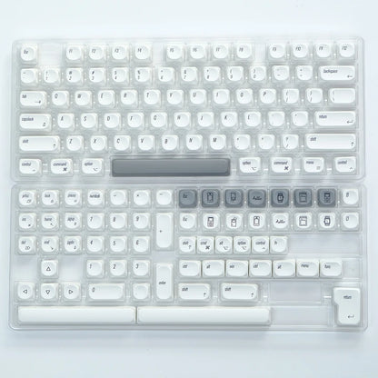 141 keys Marshmallow KOA Keycap PBT DYE Sublimation MOA Keycaps ISO 7U Japanese Korean Russian Key Caps For Mechanical Keyboard