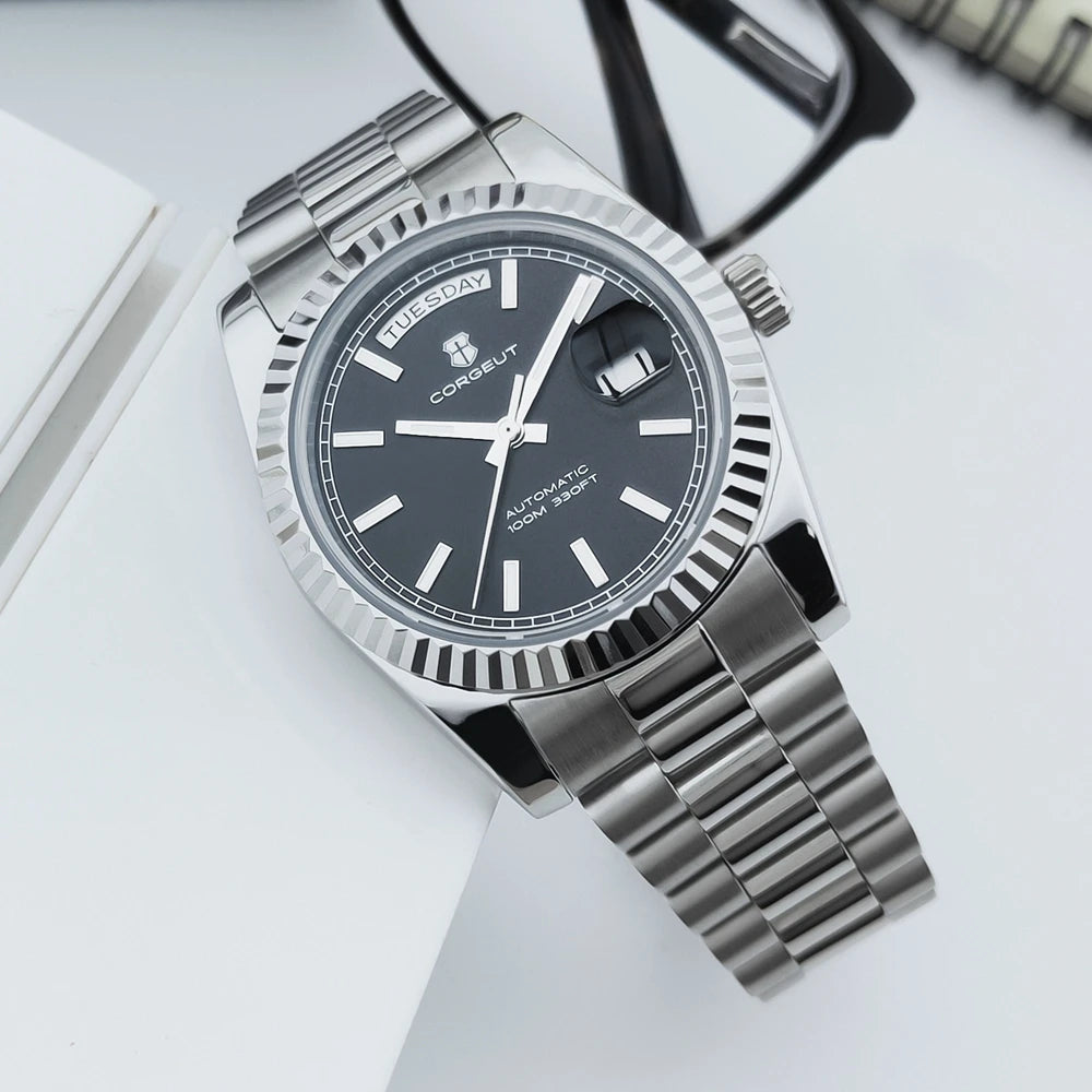 Reloj de lujo Corgeut de 36MM para hombre ST1644, reloj de pulsera mecánico automático con cristal de zafiro, relógio masculino 10BAR, para natación y vestir