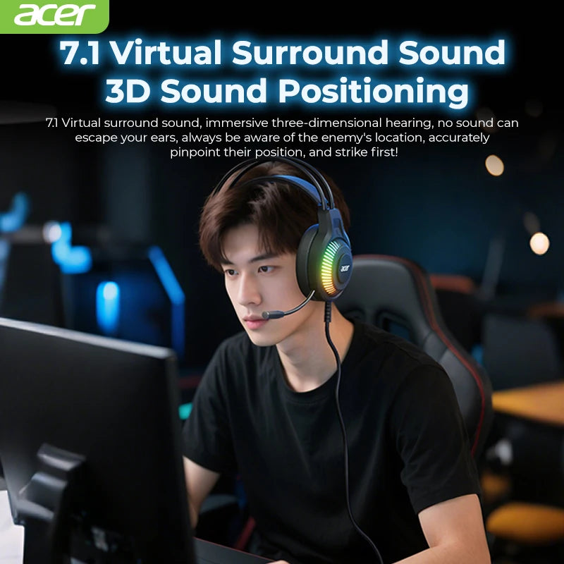RGB Wired Gaming Earphones with Mic – Low Latency Surround Sound RGB Cool Lighting Gaming Headset with Noise Isolation & Comfort Fit