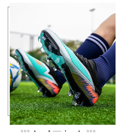 New Men Football Boots Shoes Soccer Match Training Soccer Shoes Non-Slip Cleats Long Spikes FG Ultralight Outdoor Drop Shipping