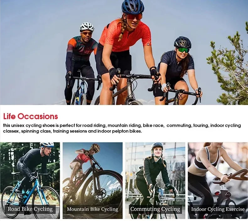 Professional Cycling Shoes Road Bike Men Racing Contest Self-Locking Speed Bicycle Sneakers Women Spd Cleats Cycling Footwear