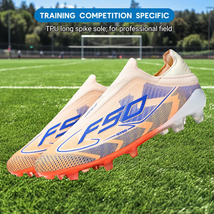 AG/FG Soccer Cleats for Men Women Kids Youth PU Fabric Upper TPU Sole Non-Slip Wear-Resistant for Natural Grass Sports Pitch Training