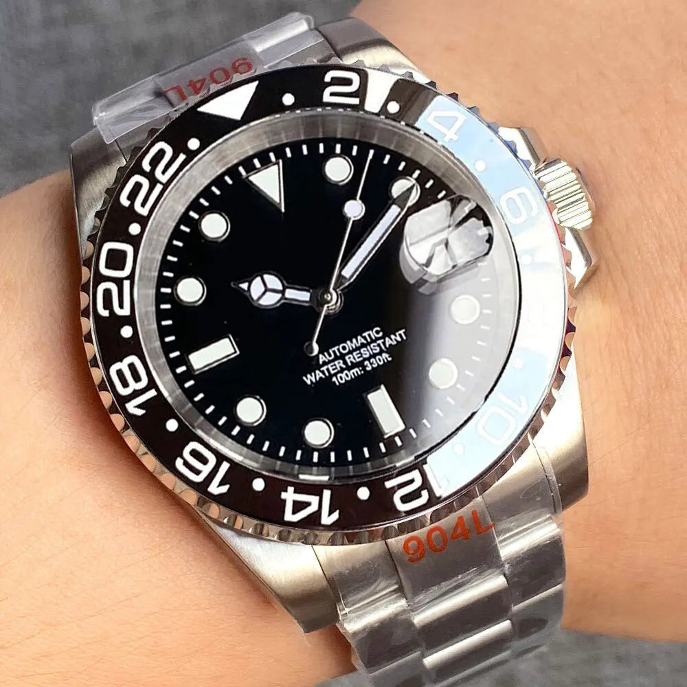 Miyota 8215 PT5000 Stainless Steel 40mm Dive Automatic Men Watch Sapphire Crystal Rotating Bezel Luminous Mechanical Wristwatch