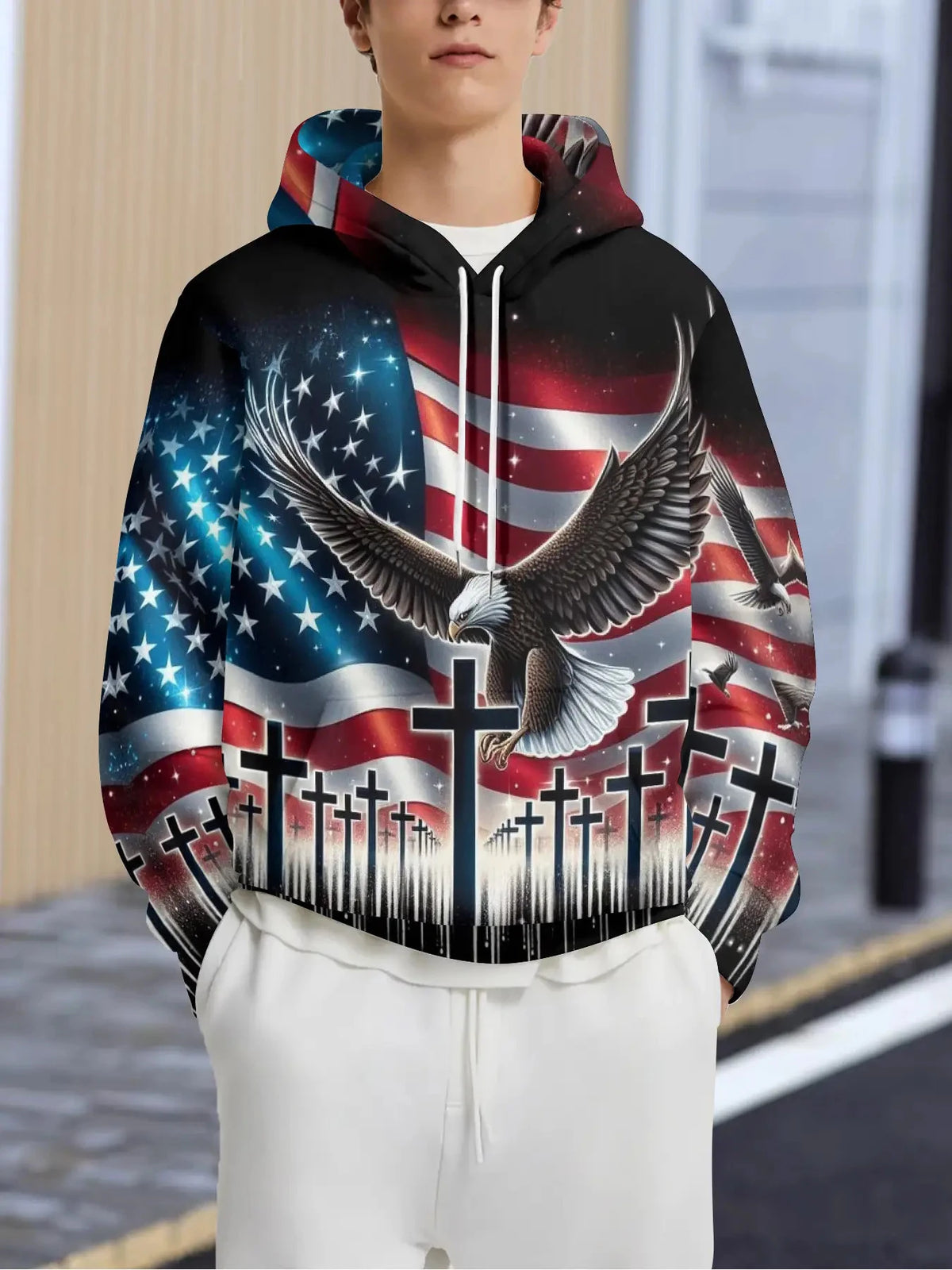 2025 Fashion Cool Eagle Men's Hoodie 3D Printed Hoodies Edition Trend American Eagle Men's Sportswear Kids Casual Unisex Pullover