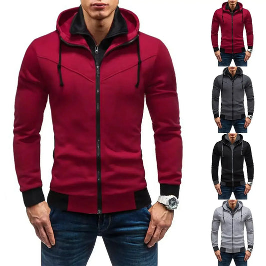 Produit gaming premium Fraquane, Autumn men's sportswear long sleeved jacket hooded sweatshirt zipper opening jacket men's hooded sweatshirt slim fit men's cloth.