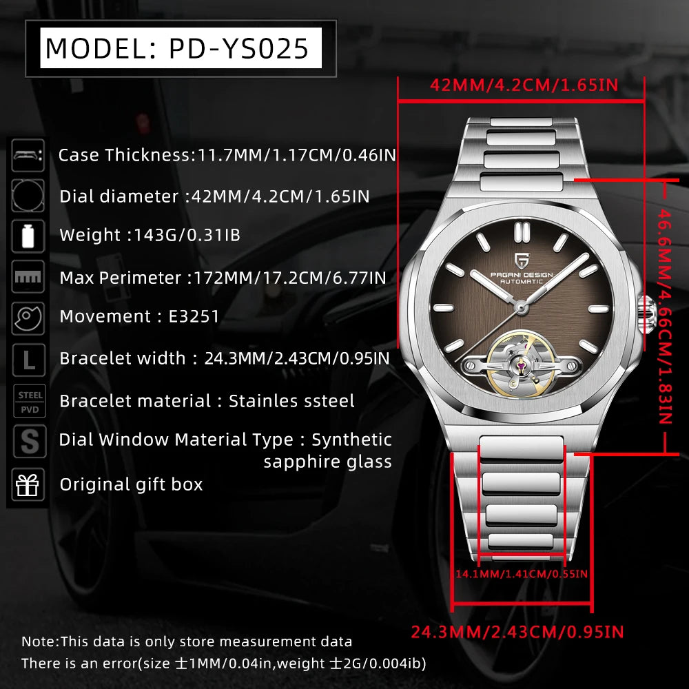 2026 New PAGANI DESIGN Skeleton Tourbillon Men's Watches Top Luxury Automatic Watch For Men Sporty elegant Mechanical Wristwatch