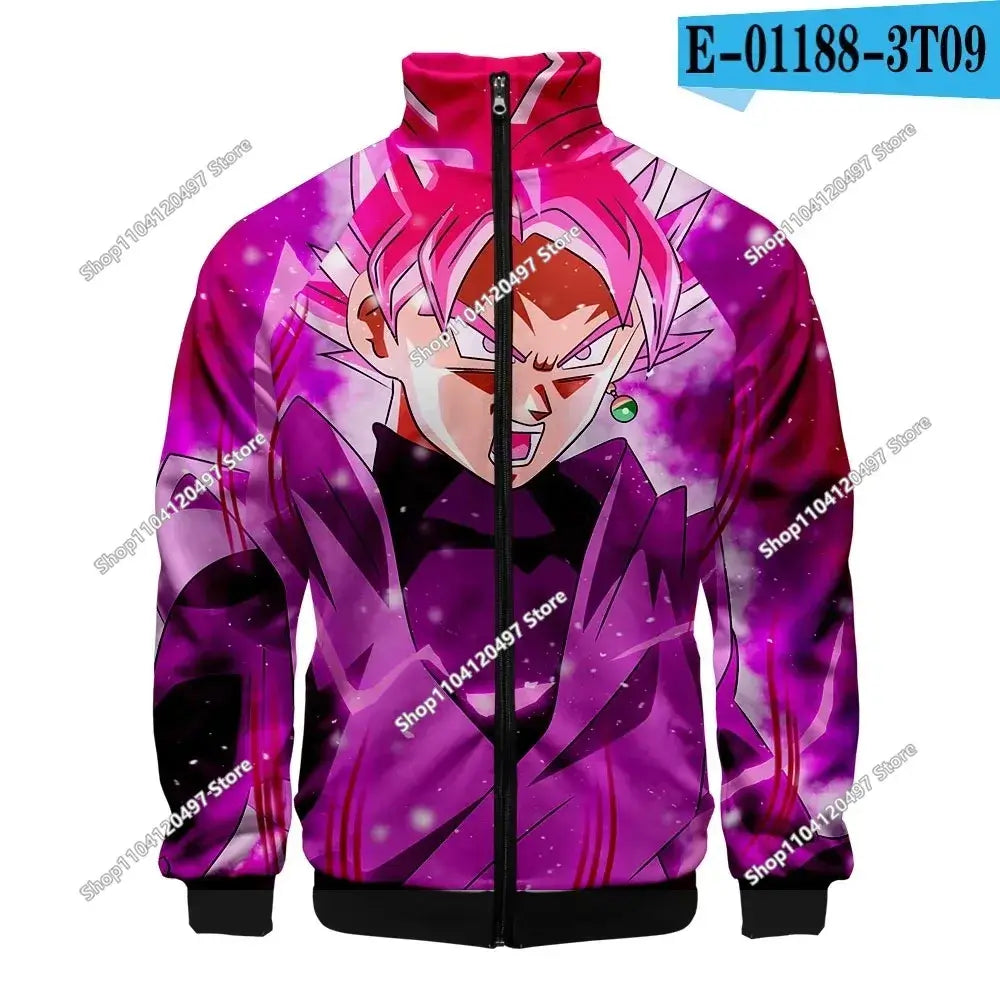 Anime Goku Dragon Ball Jacket Men Women Harajuku Hip Hop Japanese Zip Up Hoodies Goku Clothes Stand Collar Sweatshirt, produit gaming premium Fraquane