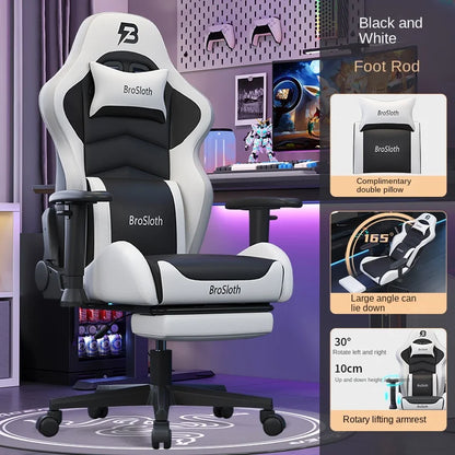 S8 Gaming Chair with 3D Armrests, Ergonomic Adjustable Backrest, Computer Office Chair, Leather Gamer Chair with Nylon Feet