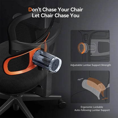 NEWTRAL NT001 Ergonomic Office Chair with Adaptive Lumbar Support, Adjustable Backrest, 3D Armrests, Headrest & Reclining Design