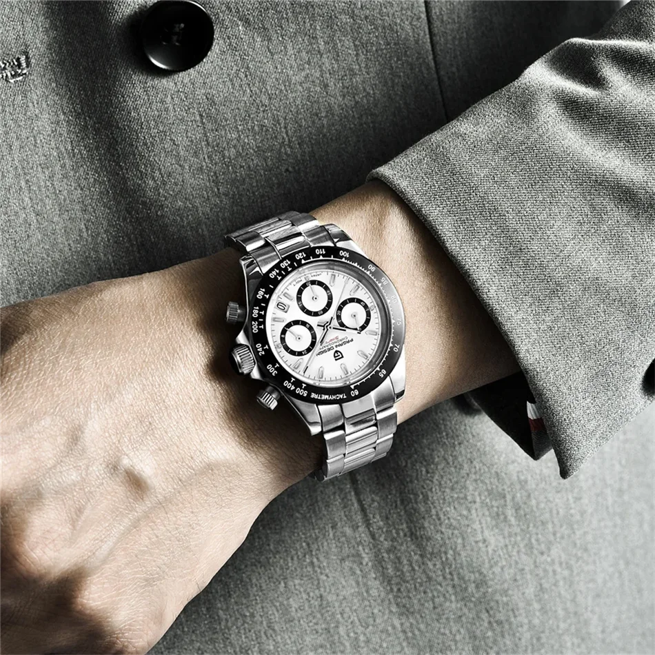 New PAGANI DESIGN PD1644 Luxury Men's Quartz Watch Automatic date Wristwatches Sport 100m Waterproof Chronograph Men Gift