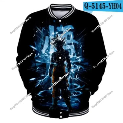 New Japanese Anime Dragon Ball Z Varsity Jacket Autumn Casual Sweatshirt Hoodie Coat Jacket Brand Baseball Jacket