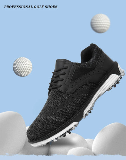 LiXingMing Golf Shoes Men Gray Large Size To 48# Breathable Cleats Golf Sport Shoes Teenager Training Golf Coach Sneakers
