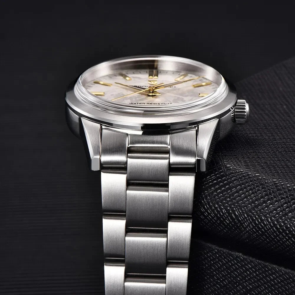 PAGANI DESIGN 40MM Orologio al quarzo da uomo con quadrante in meteorite, lusso business, zaffiro, acciaio inossidabile 316L, impermeabile 100M