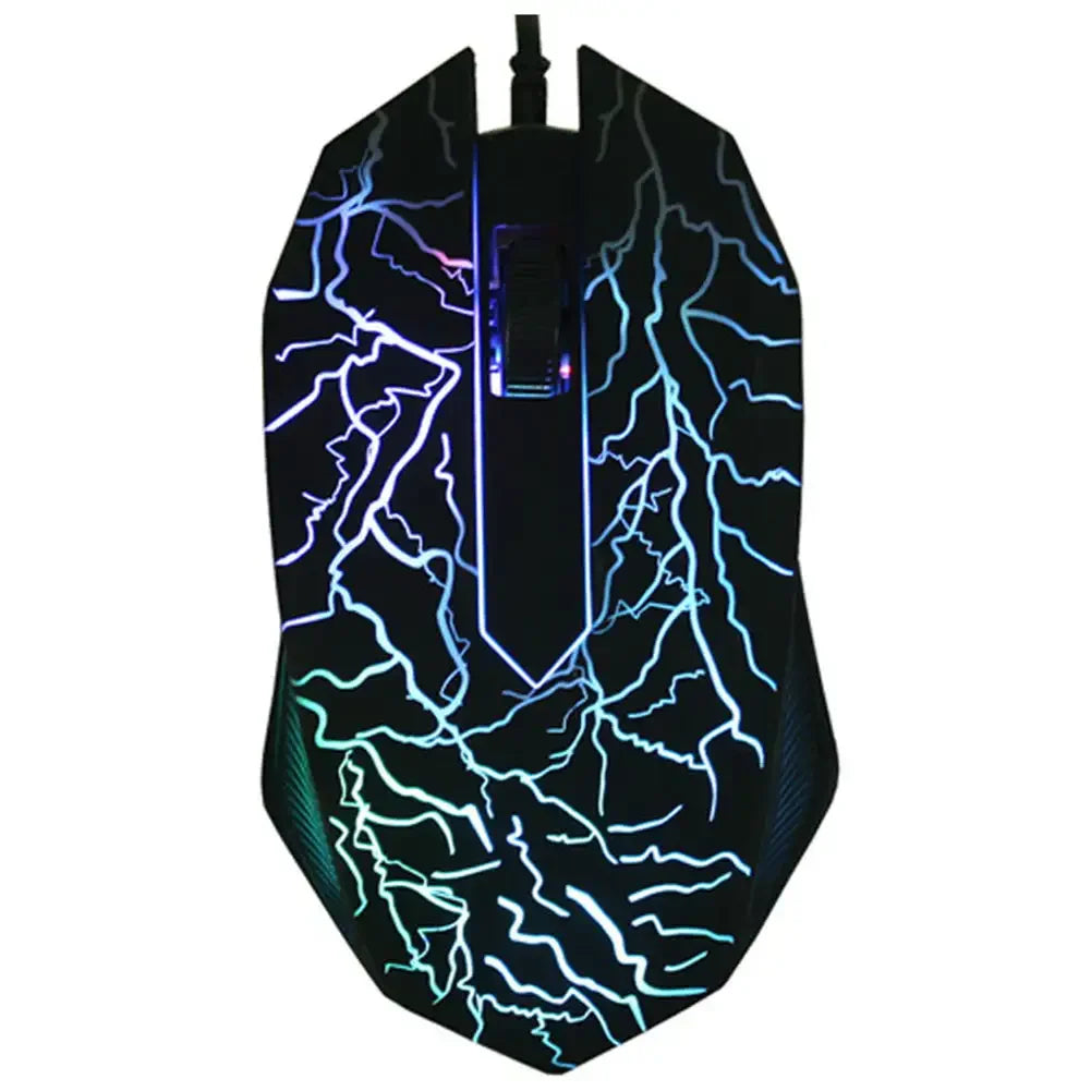Ratón gaming con cable USB de 2400 DPI, ratón gaming profesional con retroiluminación LED, ratón ergonómico para PC, portátil y MacBook