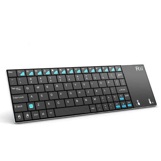 Teclado sem fios russo, espanhol, inglês e francês Rii K12+/i12+ Mini com touchpad para Android, portátil, PC e TV Box