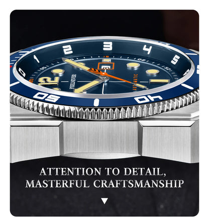 FeelNever 8215 Movement Automatic Dive Watch for Men Super Luminous 316 Steel Wristwatch Sapphire Sports Mechanical Male Watches