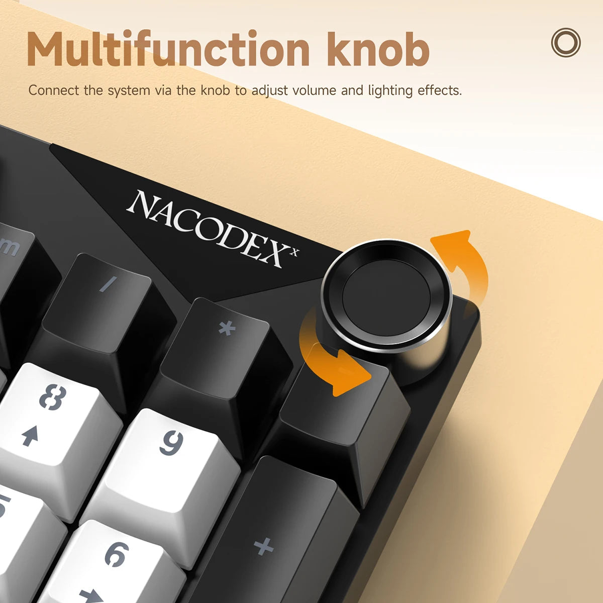 AJAZZ NK104 Wired Typing Mechanical Keyboard with Metal Knob Switch and Backlight Function for Laptops