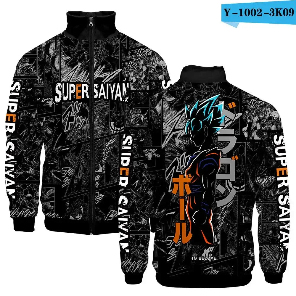 Anime Goku Dragon Ball Jacket Men Women Harajuku Hip Hop Japanese Zip Up Hoodies Goku Clothes Stand Collar Sweatshirt, Produit gaming premium Fraquane, produits de luxe