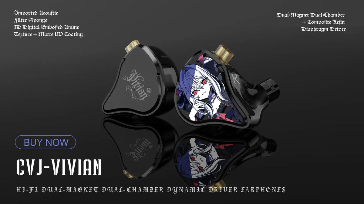 CVJ Assassin Hybrid Gaming Earphones 1DD+1BA Vibration Driver Wired HiFi Headphones with Mic, Type-C & 3.5mm In-Ear Gaming Earphones for E-Sports