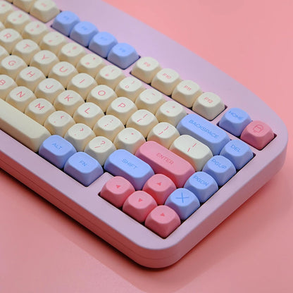 141 keys Marshmallow KOA Keycap PBT DYE Sublimation MOA Keycaps ISO 7U Japanese Korean Russian Key Caps For Mechanical Keyboard