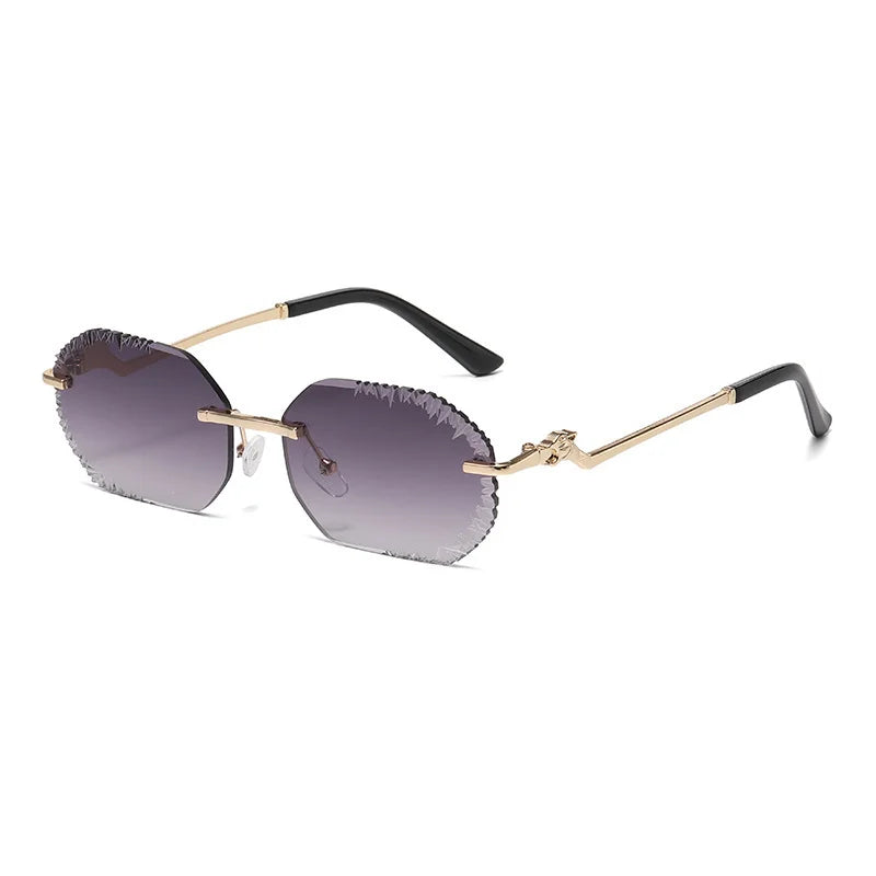 New Rimless Sunglasses Women Luxury Designer Brand Shades UV400 Vintage Metal Men Fashion Ladies Sun Glasses Frameless Shades