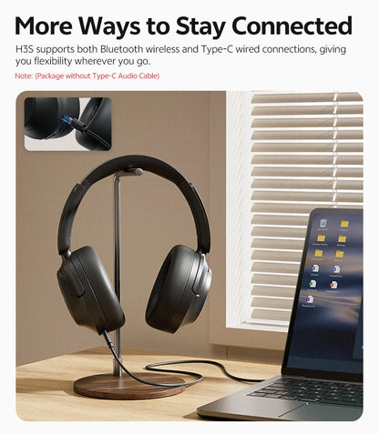 QCY H3S – Adaptiver ANC-Over-Ear-Bluetooth 6.0-Kopfhörer mit -56dB – Hi-Res LDAC Wireless-Headset, 102H Akku, räumlicher Klang mit Dual-Treiber