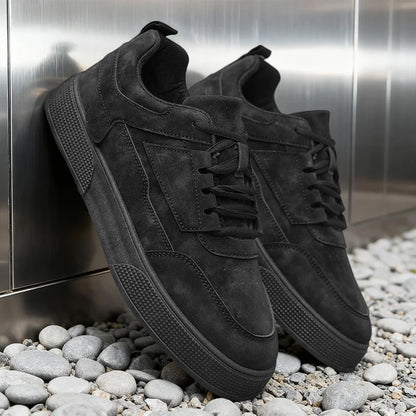 Men's Suede Casual Sneakers - Stylish Low-Top Lace-Up Shoes for Daily Wear & Street Fashion
