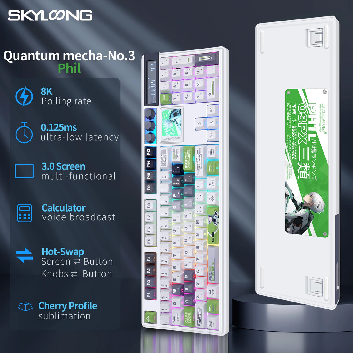 Teclado mecánico inalámbrico SKYLOONG GK104 Pro 100% personalizado, teclado con interruptores intercambiables en caliente de bajo ruido para PC gamer y accesorios de oficina