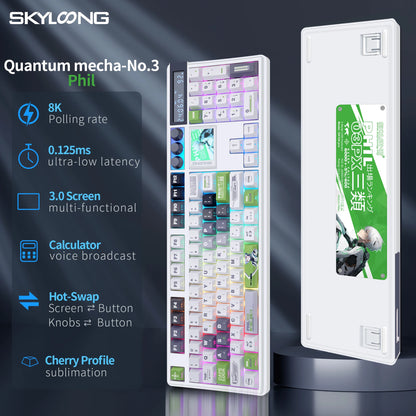 Teclado mecánico inalámbrico SKYLOONG GK104 Pro 100% personalizado, teclado con interruptores intercambiables en caliente de bajo ruido para PC gamer y accesorios de oficina