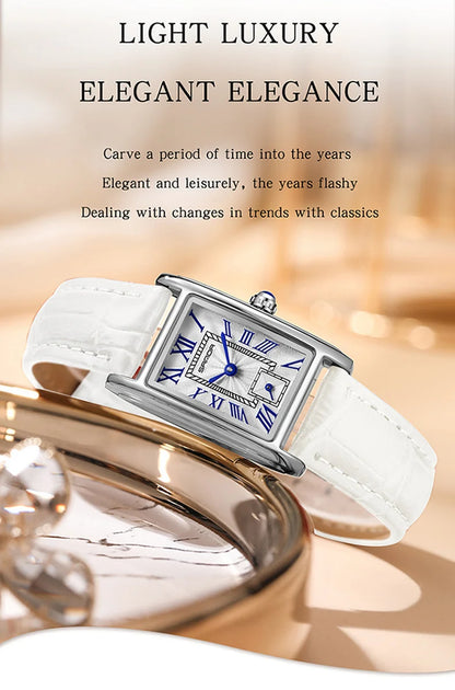 SANDA 1116 Women’s Elegant Quartz Watch  Rectangle Dial, Water Resistant & Business Design