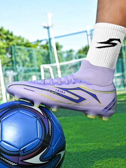 AG/FG Football Boots Unisex Kids Youth PU+Fabric Upper TPU Sole Anti-Slip Durable Outdoor Sports Pitch Training Shoes