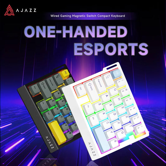 AJAZZ AK029 Wired One-Handed Gaming Keyboard with HE Magnetic Switch, 8000Hz RGB Mini Mechanical Keyboard, 29 Keys for PC Gaming