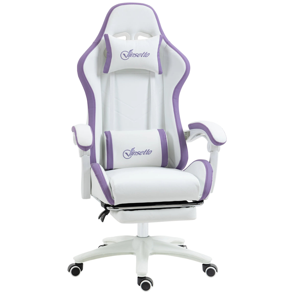 Vinsetto Gaming Chair PU Leather Gamer Chair with Footrest, Reclining 135° Ergonomic Gaming Chair with Headrest & Lumbar Support