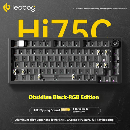 LEOBOG Hi75C Mechanical Keyboard 3Mode/Wired kit Hot Swap With Knob RGB Aluminium Alloy Gasket Hi75C Keyboard Kit PC Custom Gift