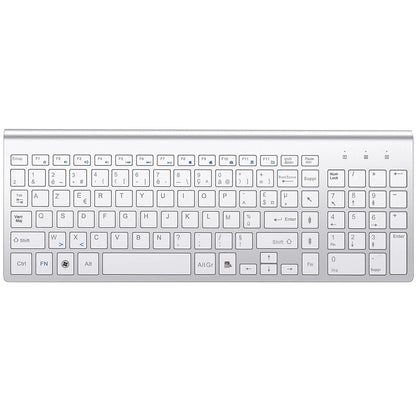 French Wireless Keyboard Ultra Slim 2.4G Silent Compact Energy Saving AZERTY Layout Keyboard Set for Windows PC Laptop