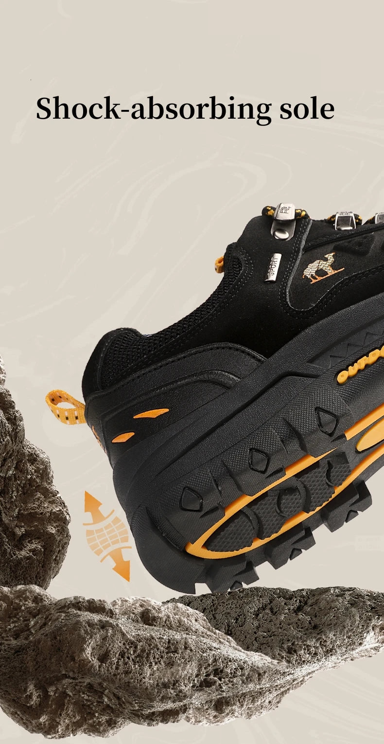 Classic Black Men's Hiking Shoes Outdoor Low Climbing Walking Shoes For Men Trekking Sneakers Non-Slip Mountaineering Shoes Man