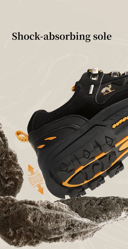 Classic Black Men's Hiking Shoes Outdoor Low Climbing Walking Shoes For Men Trekking Sneakers Non-Slip Mountaineering Shoes Man